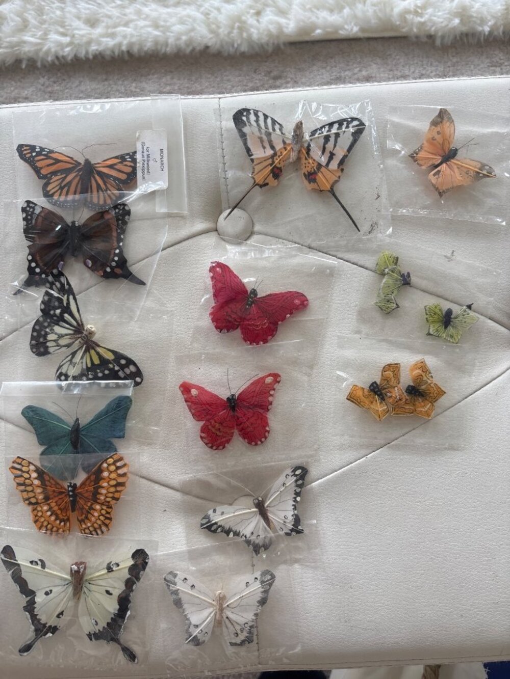 Vintage Butterfly Lot 14 Assorted Decorative Feather Butterflies Moths Monarch